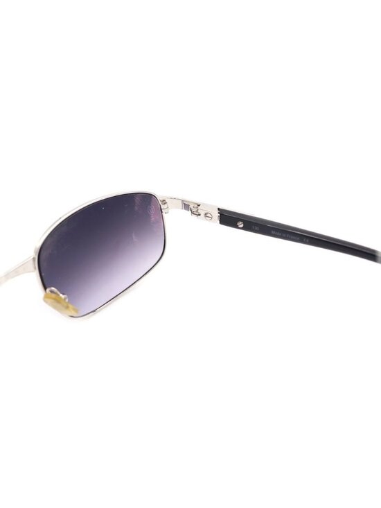 Cartier Santos Sunglasses Dark Purple Lens Silver Frame Eyewear